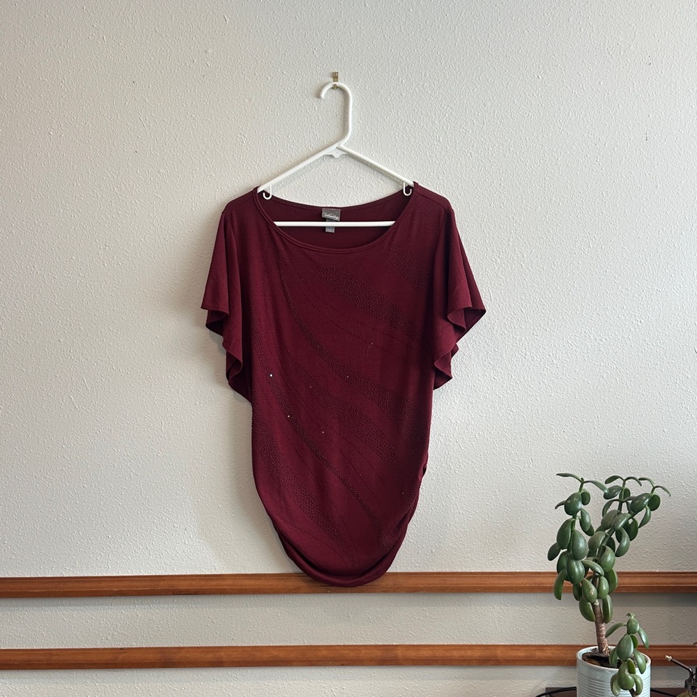 Elegant Burgundy Women's Top